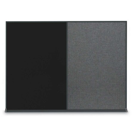 United Visual Products Double Door Radius Plus Corkboard, 48"X UV8003PLUS-WHITE-BUFF